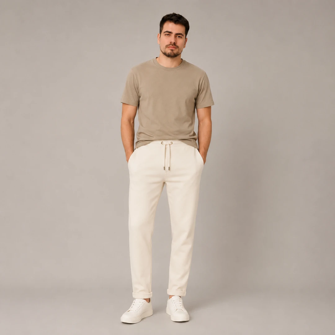 Calça jogger masculina · Afunilado · punho no tornozelo